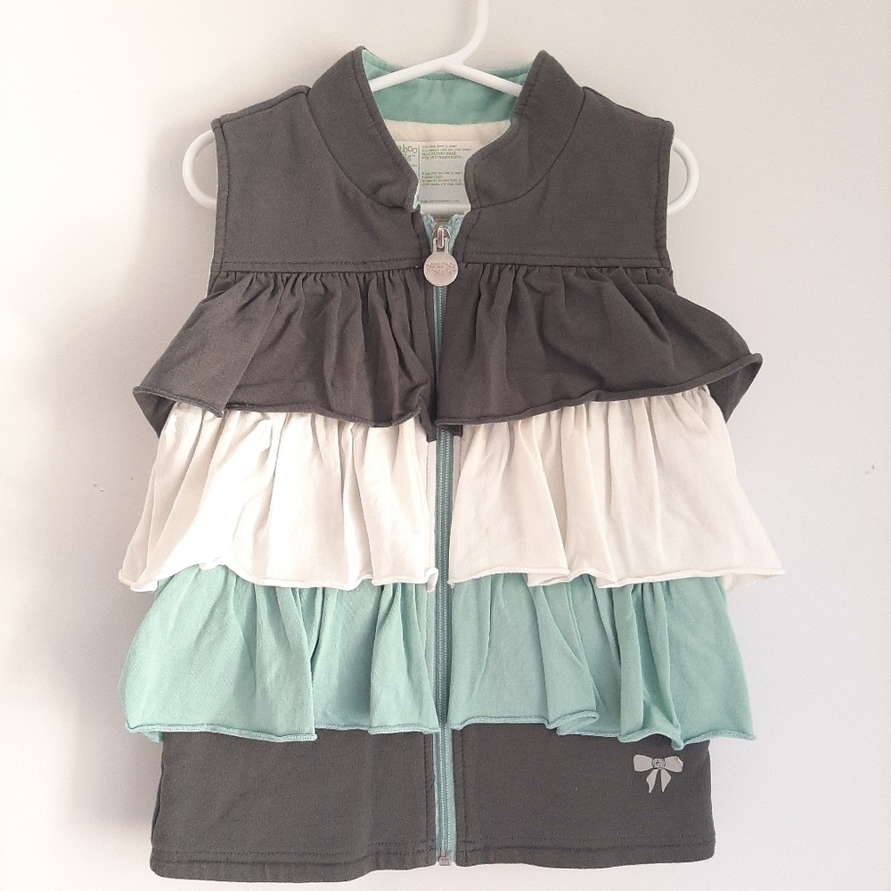 Peekaboo Beans Fleece Lined Ruffle Vest size 6